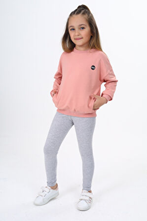 Toontoy Kız Çocuk Baskılı Taytlı Takım