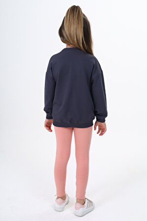 Toontoy Kız Çocuk Baskılı Taytlı Takım