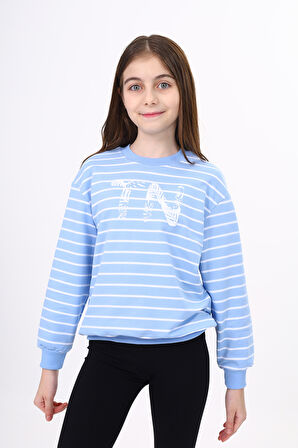 Toontoy Kız Çocuk Çizgili Sweatshirt