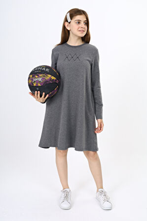 Toontoy Kız Çocuk Nakışlı Elbise