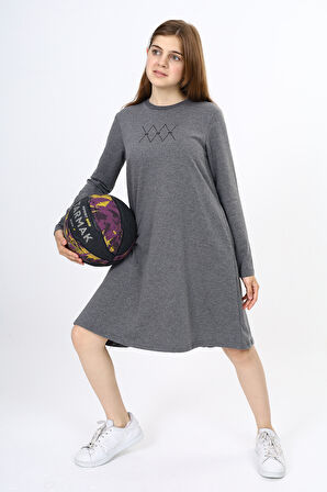 Toontoy Kız Çocuk Nakışlı Elbise