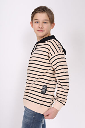 Toontoy Erkek Çocuk Çizgili Sweatshirt