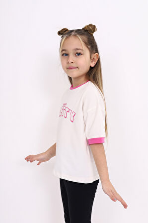 Toontoy Kız Çocuk Baskılı Tişört