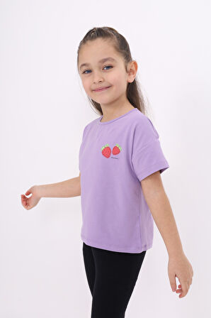Toontoy Kız Çocuk Baskılı Tişört