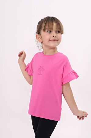 Toontoy Kız Çocuk Baskılı Tişört