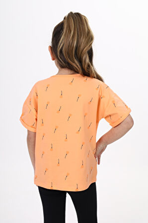 Toontoy Kız Çocuk Baskılı Tişört