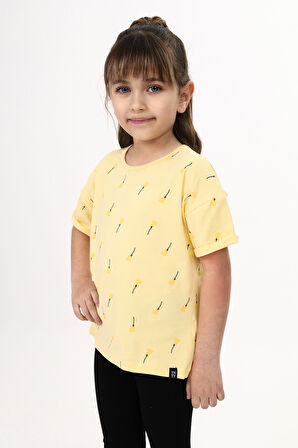 Toontoy Kız Çocuk Baskılı Tişört