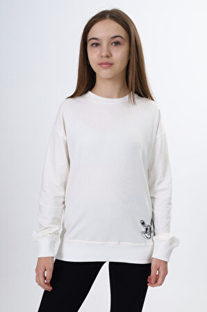 Toontoy Kız Çocuk Baskılı Sweatshirt