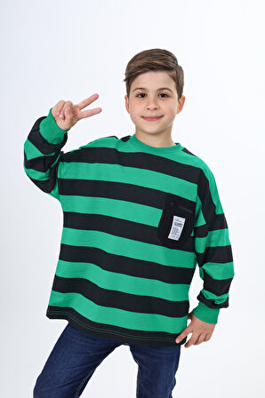 Toontoy Erkek Çocuk Çizgili Sweatshirt