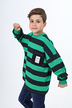 Toontoy Erkek Çocuk Çizgili Sweatshirt