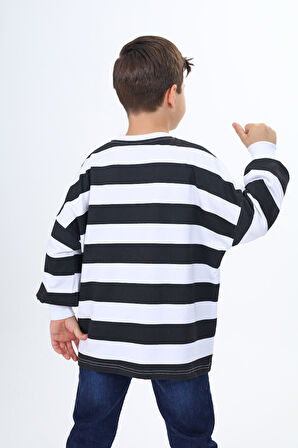 Toontoy Erkek Çocuk Çizgili Sweatshirt