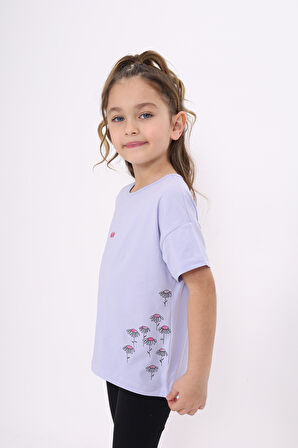 Toontoy Kız Çocuk Nakışlı Tişört