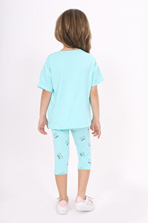 Toontoy Kız Çocuk Baskılı Kaprili Takım 