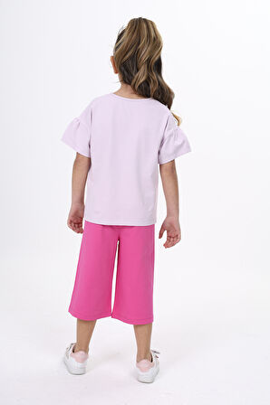 Toontoy Kız Çocuk Baskılı Kaprili Takım 