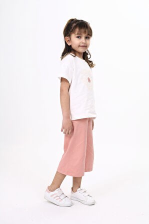 Toontoy Kız Çocuk Baskılı Kaprili Takım 