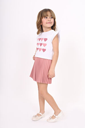 Toontoy Kız Çocuk Baskılı Etekli Takım 