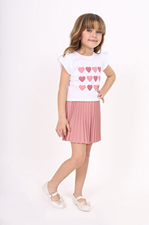 Toontoy Kız Çocuk Baskılı Etekli Takım 