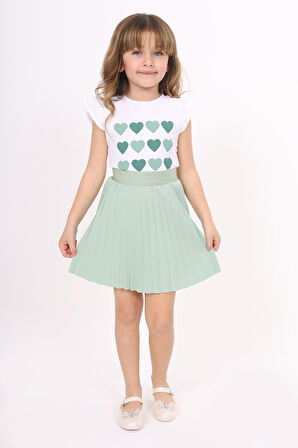 Toontoy Kız Çocuk Baskılı Etekli Takım 