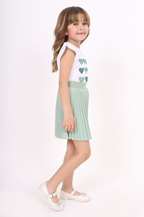 Toontoy Kız Çocuk Baskılı Etekli Takım 