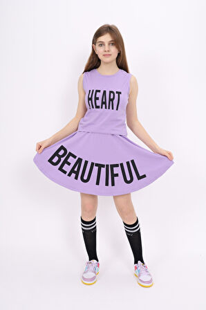 Toontoy Kız Çocuk Baskılı Etekli Takım