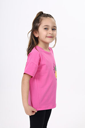 Toontoy Kız Çocuk Baskılı Tişört