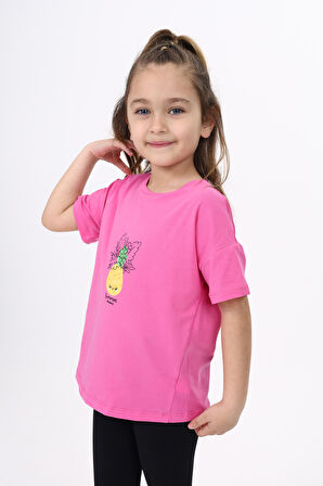 Toontoy Kız Çocuk Baskılı Tişört