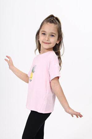 Toontoy Kız Çocuk Baskılı Tişört