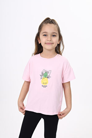 Toontoy Kız Çocuk Baskılı Tişört