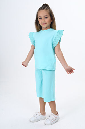 Toontoy Kız Çocuk Baskılı Kaprili Takım