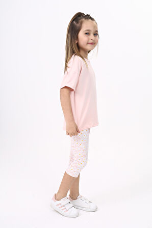 Toontoy Kız Çocuk Baskılı Kaprili Takım