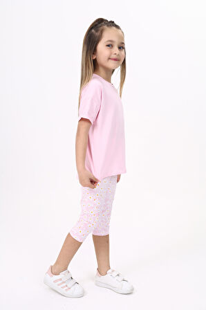 Toontoy Kız Çocuk Baskılı Kaprili Takım