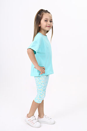 Toontoy Kız Çocuk Baskılı Kaprili Takım