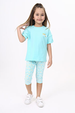 Toontoy Kız Çocuk Baskılı Kaprili Takım