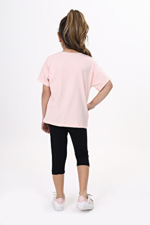 Toontoy Kız Çocuk Baskılı Kaprili Takım