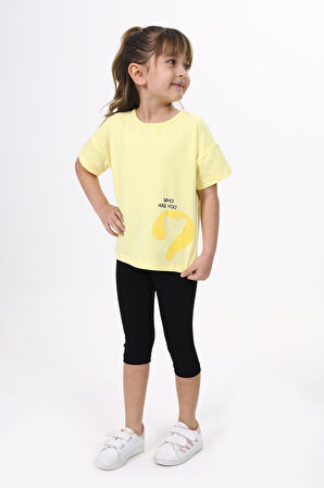 Toontoy Kız Çocuk Baskılı Kaprili Takım