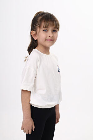 Toontoy Kız Çocuk Baskılı Tişört