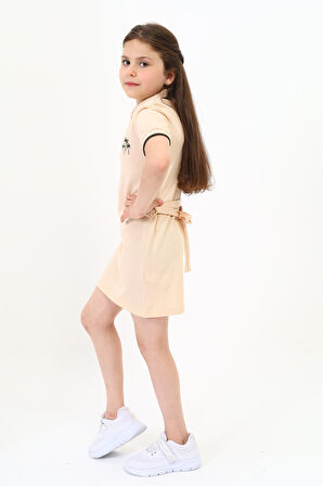 Toontoy Kız Çocuk Baskılı Elbise
