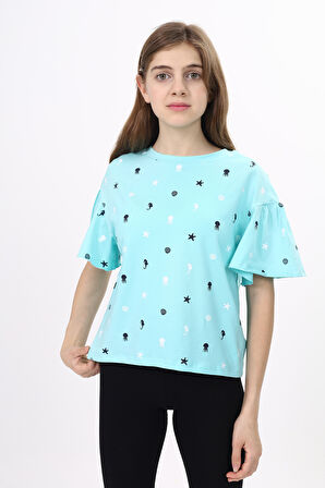 Toontoy Kız Çocuk Baskılı Tişört