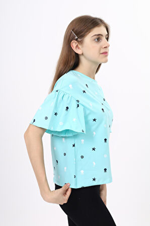 Toontoy Kız Çocuk Baskılı Tişört