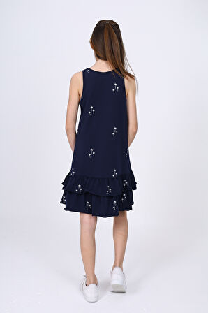 Toontoy Kız Çocuk Baskılı Elbise