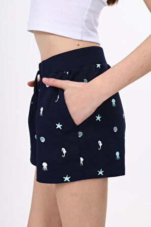 Toontoy Kız Çocuk Baskılı Şort 