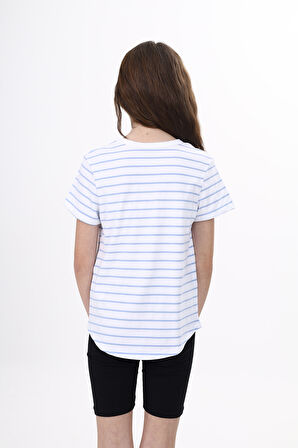 Toontoy Kız Çocuk Çizgili Tişört