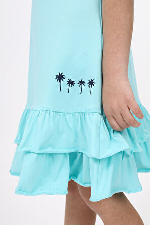 Toontoy Kız Çocuk Baskılı Elbise