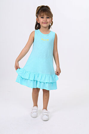 Toontoy Kız Çocuk Baskılı Elbise