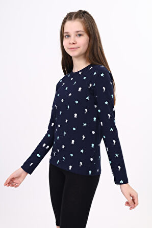 Toontoy Kız Çocuk Baskılı Tişört