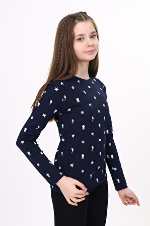 Toontoy Kız Çocuk Baskılı Tişört