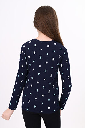 Toontoy Kız Çocuk Baskılı Tişört