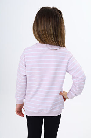Toontoy Kız Çocuk Çizgili Sweatshirt