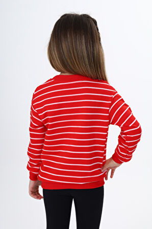 Toontoy Kız Çocuk Çizgili Sweatshirt