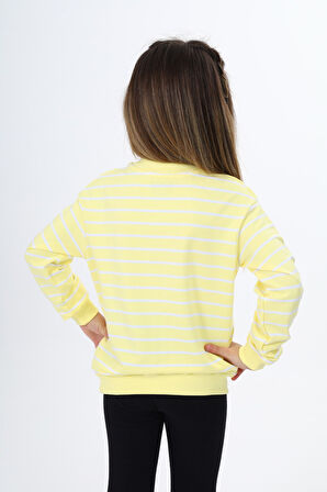 Toontoy Kız Çocuk Çizgili Sweatshirt